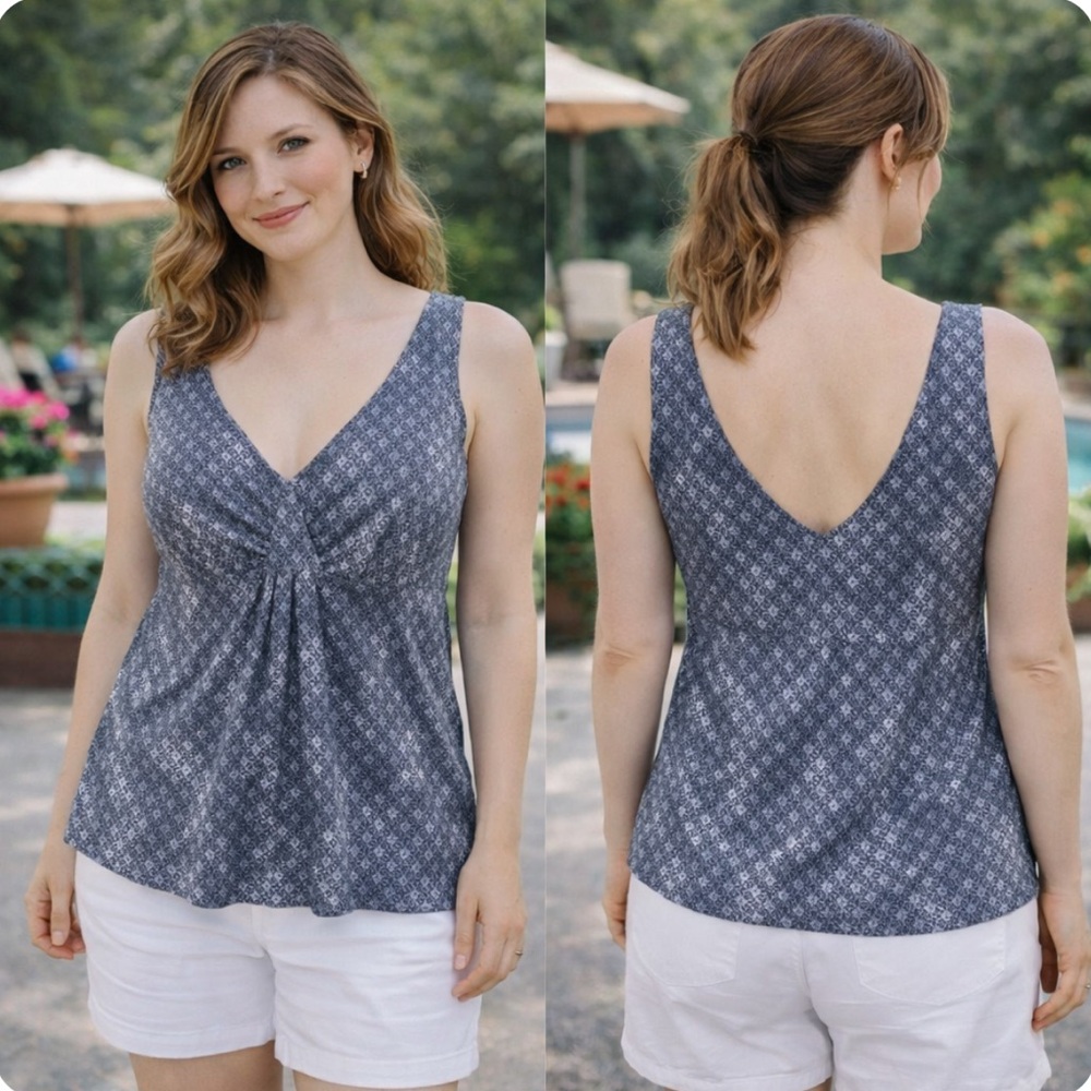 Gray Print Sleeveless Top